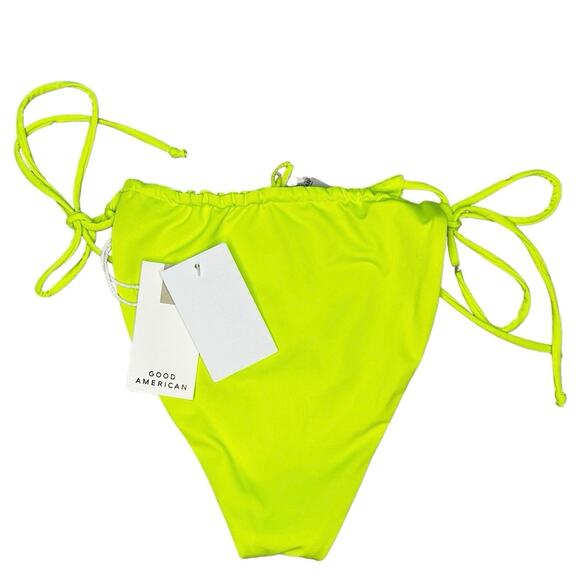 GOOD AMERICAN Women’s Tiny Ties String Bikini Bottom in lemon lime-Size 2/US M - Picture 5 of 8